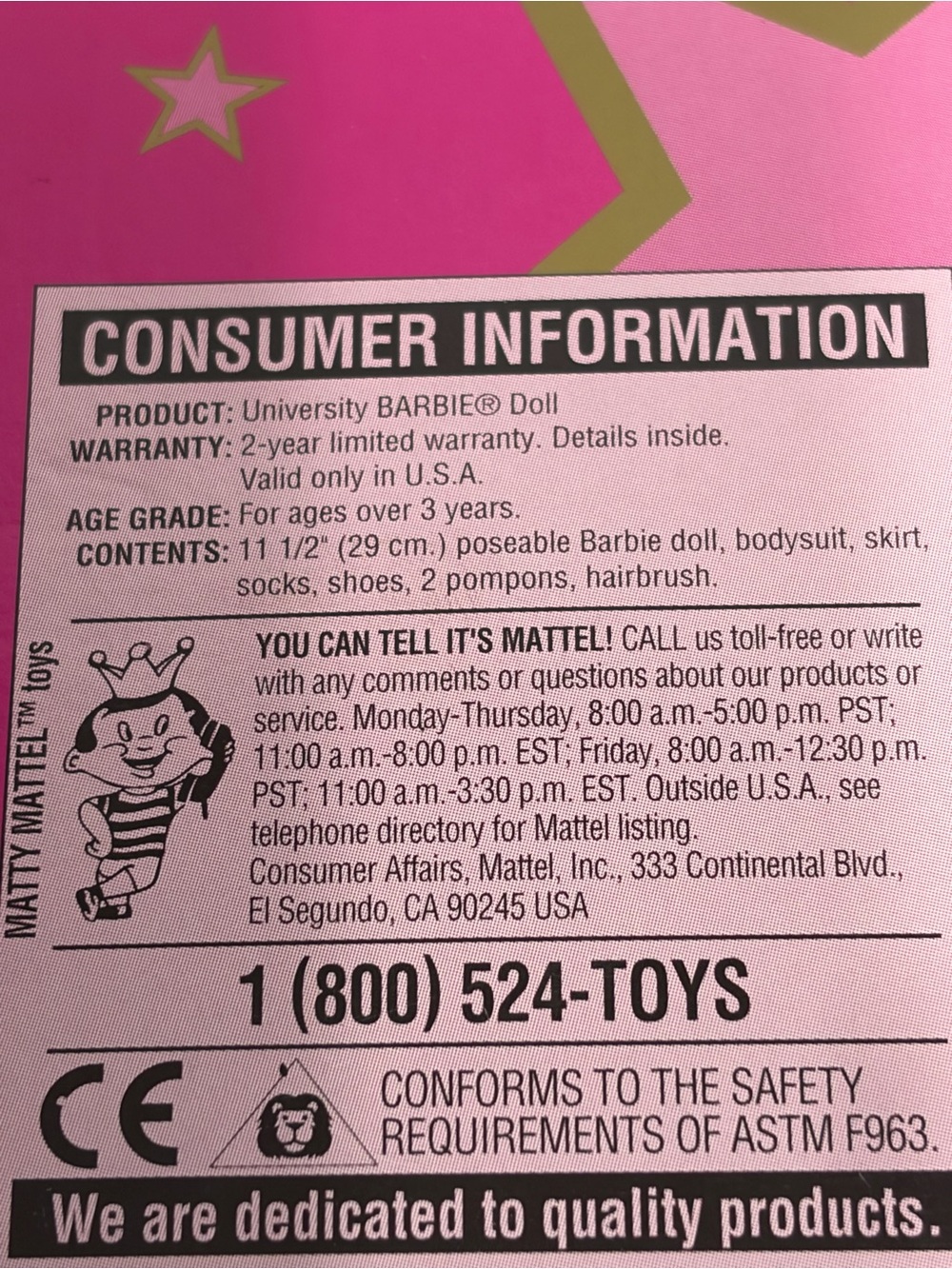 Barbie Doll Packaging Label - Picture 2 of 5